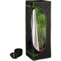 Relaxdays Chambre de culture, film intérieur réfléchissant à 95 %, HLP 120 x 40 x 40 cm, pour l'intérieur, noir et vert