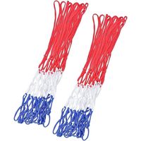 Lot de 2 filets de panier de basket-ball - Rouge, blanc, bleu - Adaptabilité universelle et Installation facile