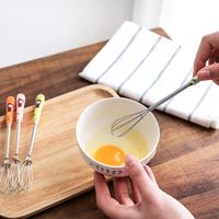 Naroote Eggbeater, Acier Inoxydable Oeuf Fouet mélangeur Dessin animé poignée en céramique Main Oeufs Batteur Cuisine Outil-Rendre la Vie Plus Facile et Mieux(Rose).