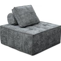 Chauffeuse en tissu texturé "Velluto" - 96 x 100 x 89 cm - Gris