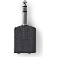 Adaptador de audio estereo pasador de 635 mm 2x 635 mm hona platerado de niquel rak abs negro 10 uds sobre