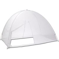 OSE – Moustiquaire dôme pop-up pour lit 200x180cm – Protection complète contre insectes – Housse de rangement incluse – 100% polyester blanc