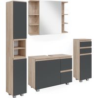 Set mobili bagno J-Shape, Sonoma, 4 pezzi, Vicco