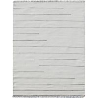 Tapis kilim fait main en laine 160x230 crème et gris rectangle motif simple