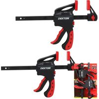 Dekton 2pc Quick Grip Ratchet Vice Bar Large Clamps 150mm Rapid Clamp Set 6"