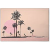 Leinwandbild Miami Strand Rosa Beige M1-No.51057 - Kunstdruck auf Leinwand in Orange Rosa - Wandbild 60 x 40 cm