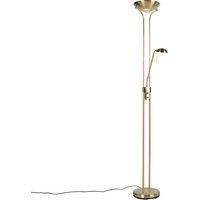 Qazqa – Lampadaire liseuse doré 180cm avec variateur – LED intégrées 1800 lumens – Bras flexible pour lecture – Acier