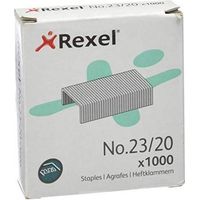 Rexel graffette 23/20 zincate - scatola da 1000-.