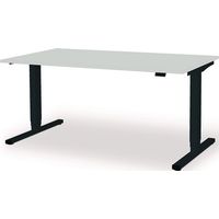 Bureau à levier H650-1250xL1600xP800mm gris anthracite/gris clair électr.MAUSER