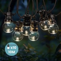 Skylantern – Guirlande lumineuse d'extérieur 10M – 10 ampoules transparentes – Norme IP44 – Décoration pour mariage et événements – Câble inclus