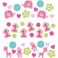Animaux Confettis pour les filles de 1 an (1 paquet)
