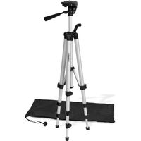 Vonroc – Trépied télescopique 37-110cm pour niveau laser – Tête rotative 360° – Ajustement précis avec niveau à bulle