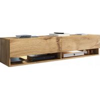 Moderner 140 cm TV-Schrank, grifflos, matt, freistehend oder wandmontiert