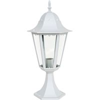 Etc-Shop – Lampadaire d'extérieur blanc en aluminium IP44 – 49cm – 1x E27 LED 9.5W blanc chaud – Ampoule incluse – Pour éclairage terrasse et jardin