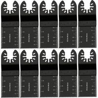 Lame doutil multifonction Lames de Scie Oscillantes pour Métal/Bois, 10 PCS Outil Multifonction Saw Blades Accessoires Kit de 34mm, Accessoires d'outils en Acier au Carbone, pour Bosch Fein - Noir-RAP