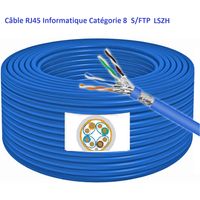 50 m Câble informatique catégorie 8 -S/FTP -LSZH - 4 paires