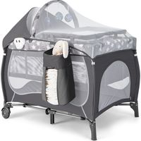 Lit Parapluie Bébé avec Matelas&Moustiquaire Charge 9kg pour 0-36 Mois