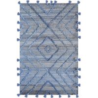 VIVARAISE - Tapis Worgan en denim bleu artisanal - 120 x 180 cm