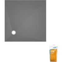 Receveur de douche à carreler 150 x 150 WEDI Fundo Primo carré écoulement excentré + colle 320