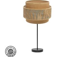 FABRILAMP Lampe de Tischlampe Large Samoa 1xe27 Schwarz/Kamel 30d