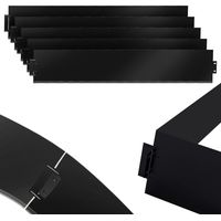 Wolketon Bordure de jardin DIY Bordure de pelouse Bordure de gazon Galvanisé Métal Bordure de chemin Bordure de parterre Noir 100x15cm 45m