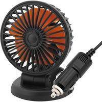 24V Autolüfter – 360°-Drehung – Zigarettenanzünderstecker – Armaturenbrettmontage – Minilüfter – Saugnapf – Kleiner Lüfter für Lkw, Nutzfahrzeuge und SUVs