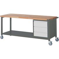 Etabli mobile STIER Premium avec 3 tiroirs, lxPxH 2 000x700x880 mm