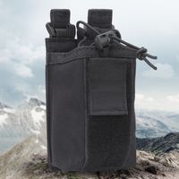 Sacoche de Randonnée Militaire en Nylon pour Talkie-Walkie, Portable et Multifonctionnelle, Noir