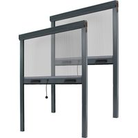 MOUSTIQUAIRE ENROULABLE L 125 X H 160 CM ALU ANTHRACITE – LOT 2 – RECOUPABLE POUR FENÊTRE – POSE FACILE
