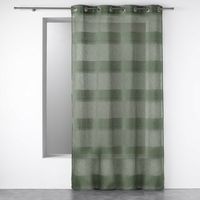 Voilage a oeillets 140 x 240 cm effet lin tisse fils chenille terraza Kaki