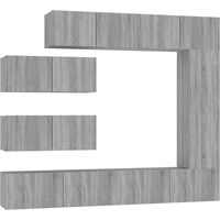 Ensemble de meubles TV Banc TV Armoire TV 7 pcs Sonoma gris Bois d'ingénierie
