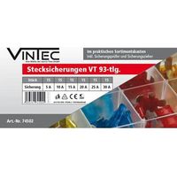 Assortiment de 93 fusibles pour voiture en coffret - VINTEC