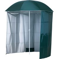 Parasol para Terraza con Panel Lateral Ø220x220 cm con Apertura Manual 8 Varillas de Acero y Bolsa de Transporte Verde