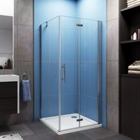 B:90xT:76x195cm Falttür Drehtür Eckeinstieg Duschabtrennung Duschkabine Dusche