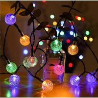 Waterproof outdoor solar string lights, coloured light, 12 metres long, 100 LEDs.