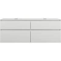 burgbad Lin20 mueble bajo para lavabo con consola, 2 huecos para