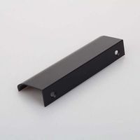 Poignée Invisible - Aluminium - Pour Tiroirs Armoires Placards - Longueur 120 mm - Espacement Trous 96 mm - Noir - Lot de 4