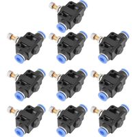 Straight Push Control Valve Pipe Throttle Valve Plastic Air Flow Speed Regulator Quick Connect Fittings Inline Pneumatic Valve for Fuel Gas Liquid Air 6mm