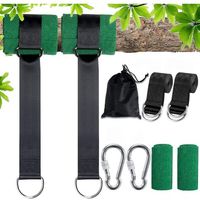 Sangles pour hamac et balançoire d'arbre 150 cm – Nylon haute qualité – Charge max 500 kg – 2 mousquetons inclus