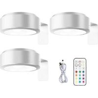 Kabellose Wandleuchte mit Fernbedienung, dimmbar, batteriebetrieben, einstellbare 13-Farben-RGB-Beleuchtung – Perfektes Weiß