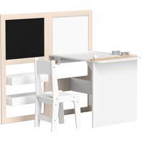 Table enfant pliable +3 ans avec silla, caballete, étagères et rouleau de papier blanc