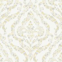 A Street Prints Featherton Damask Yellow Grey Wallpaper Paste The Wall Modern