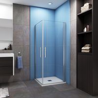 B:90xT:76x195cm Schwingtür Duschtür ESG Nano-Glas Eckeinstieg Duschabtrennung Dusche Duschkabine