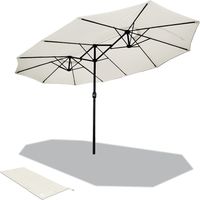 Vounot – Parasol double 460 x 270 cm – Aluminium et toile polyester – Diamètre mât 48 mm – Sac de rangement inclus