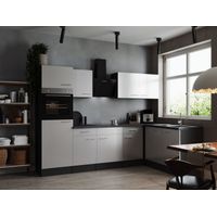 L Küche Küchenzeile Winkelküche Grau Matt Weiß Oliver 280 x 172 cm Respekta