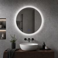 Round LED Bathroom Mirror 900mm Demister 3 Colour Dimmable Lights Memory Touch Switch