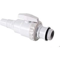 GRE – Vanne d'arrêt blanche Ø32/38 mm pour piscine – 1/4 de tour en plastique – Installation facile – Contrôle du flux d'eau