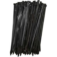 Colliers de serrage en plastique, 250 mm x 7,6 mm, colliers de serrage, Colliers de serrage en nylon Rilsan, colliers de serrage 250 mm, noir, set de 100 pièces