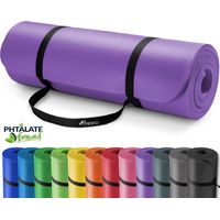 TRESKO Tapis d'exercice fitness yoga pilates gym, en Mousse NBR (190 x 100 x 1,5cm) Pourpre