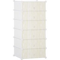 Mobile Scarpiera Modulare Salvaspazio, 6 Cubi 45x35x17 cm in Acciaio e PP, Bianco